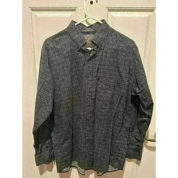 Panhandle Tuf Cooper Mens L Shirt Long Sleeve Button-Down Multicolor Blue Black - Picture 1 of 10